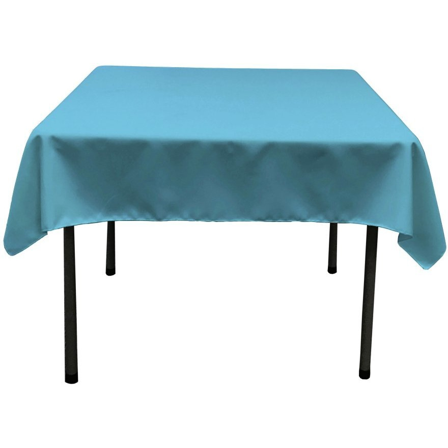 TCpop52x52-TurquoiseDrkP52 Polyester Poplin Square Tablecloth  Dark Turquoise - 52 x 52 in.