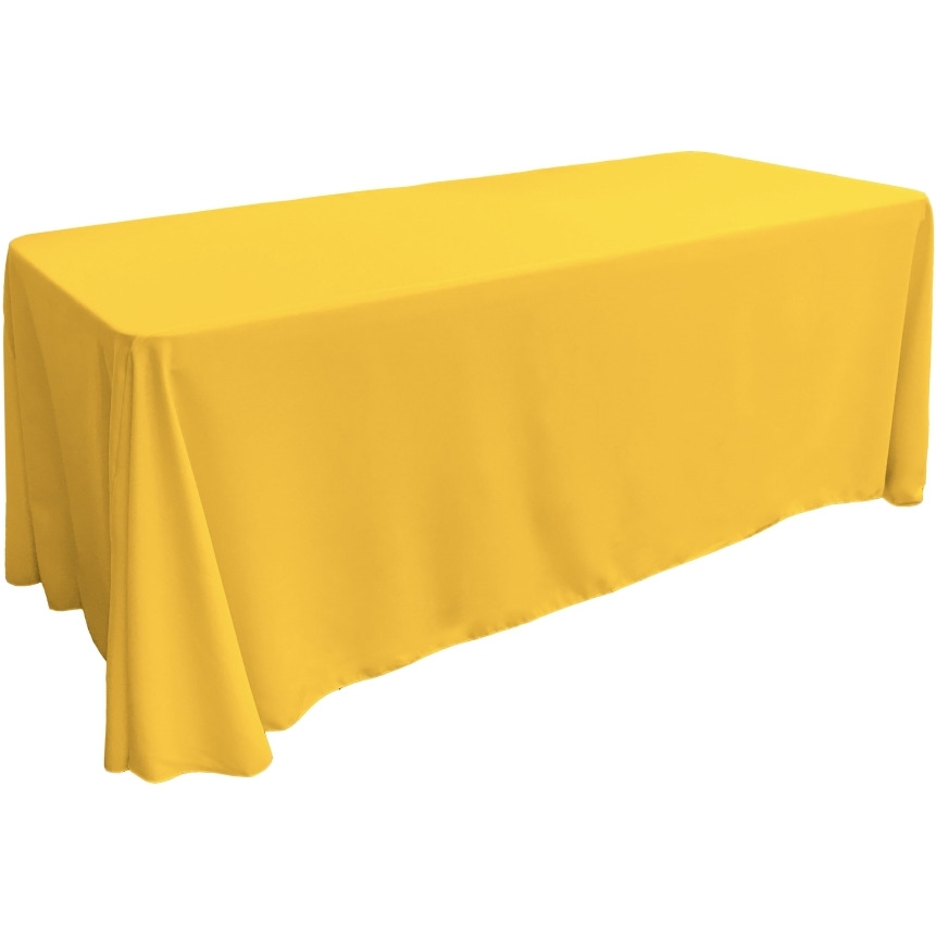 TCpop90x132-YellowDrkP47 Polyester Poplin Rectangular Tablecloth  Dark Yellow - 90 x 132 in.