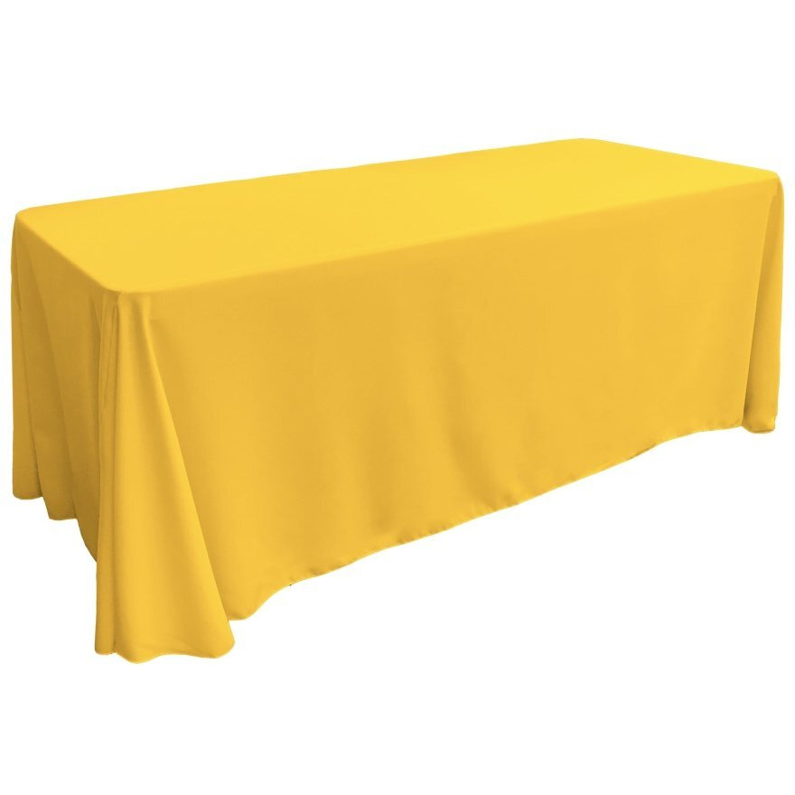 TCpop90x132-YellowDrkP47 Polyester Poplin Rectangular Tablecloth  Dark Yellow - 90 x 132 in.