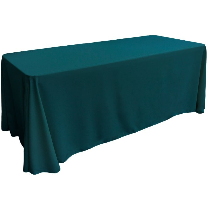 TCpop90x132-TealDrkP82 Polyester Poplin Rectangular Tablecloth  Dark Teal - 90 x 132 in.