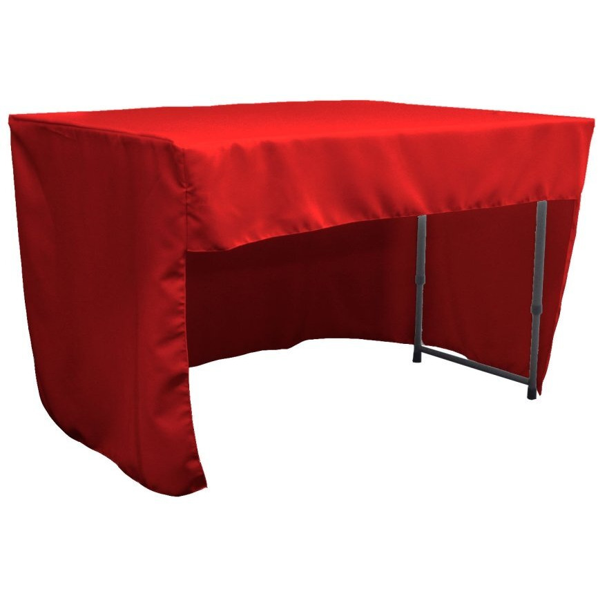 TCpop-OB-fit-48x30x30-RedP98 1.6 lbs Open Back Polyester Poplin Fitted Tablecloth  Red