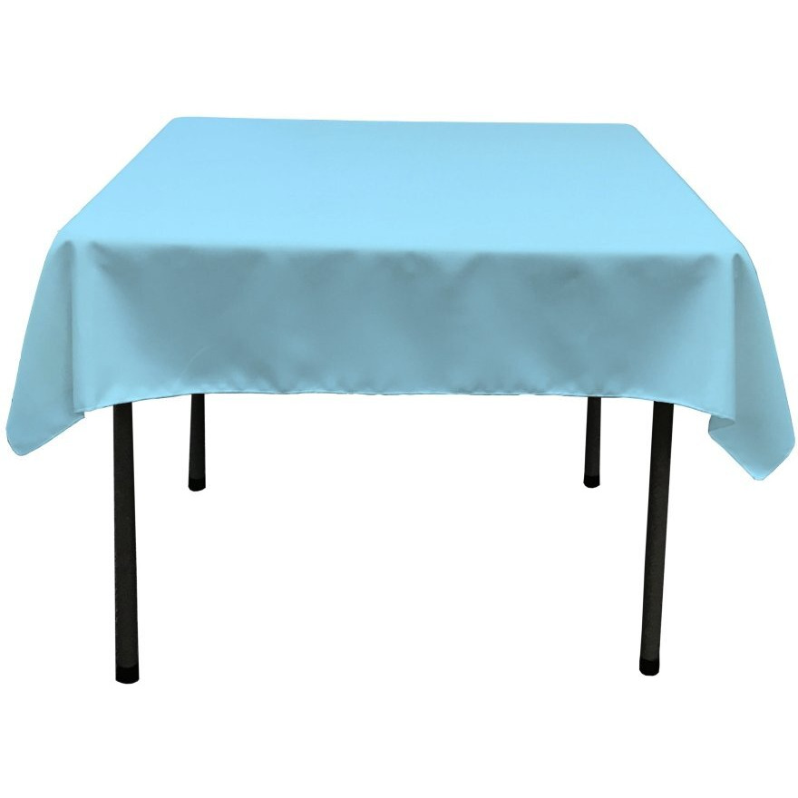 TCpop58x58-TurquoiseLgtP40 Polyester Poplin Square Tablecloth  Light Turquoise - 58 x 58 in.