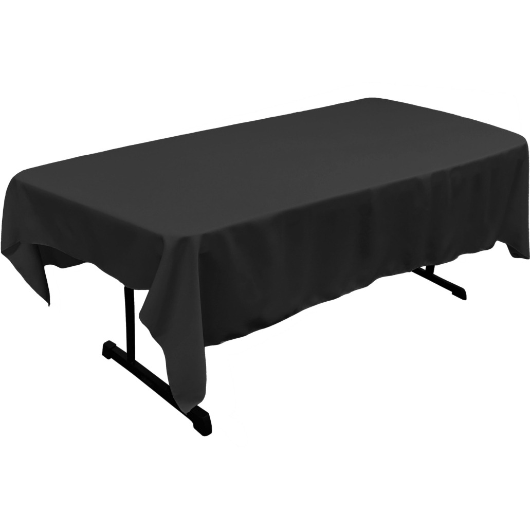 TCpop60x90-BlackP24 Polyester Poplin Rectangular Tablecloth  Black - 60 x 90 in.