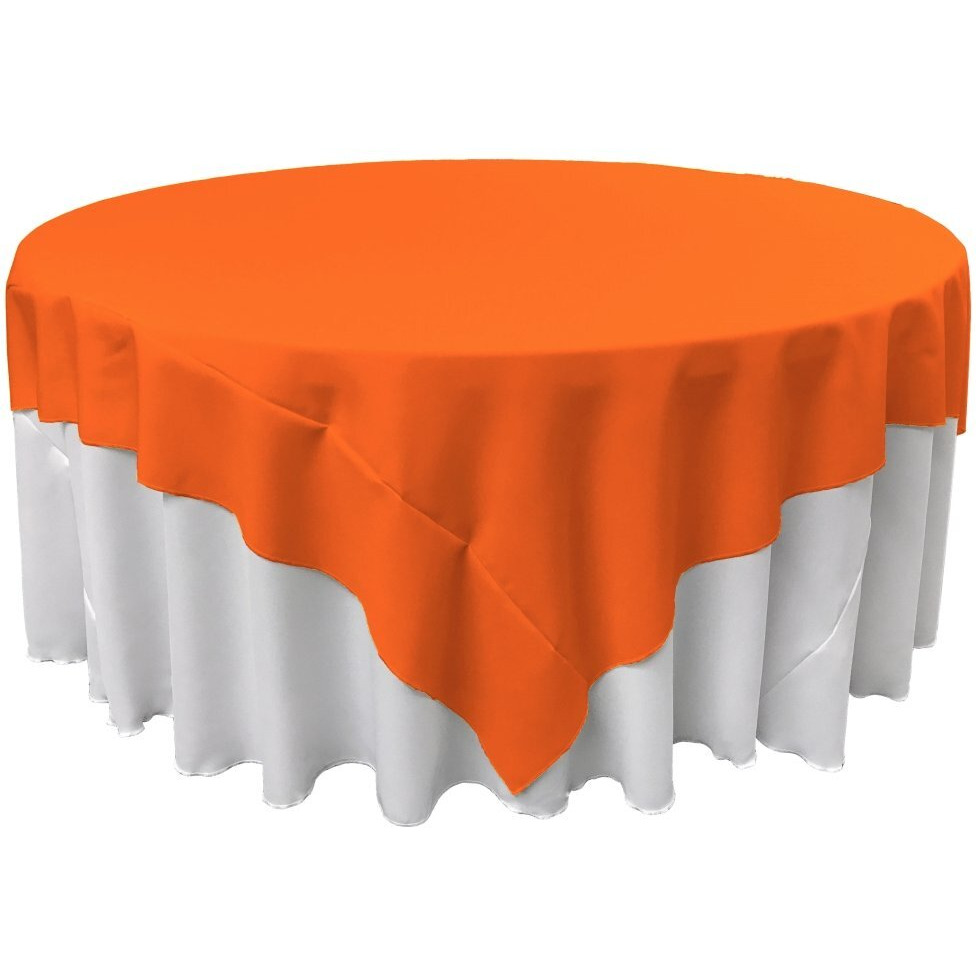TCpop72x72-OrangeP48 Polyester Poplin Square Tablecloth  Orange - 72 x 72 in.