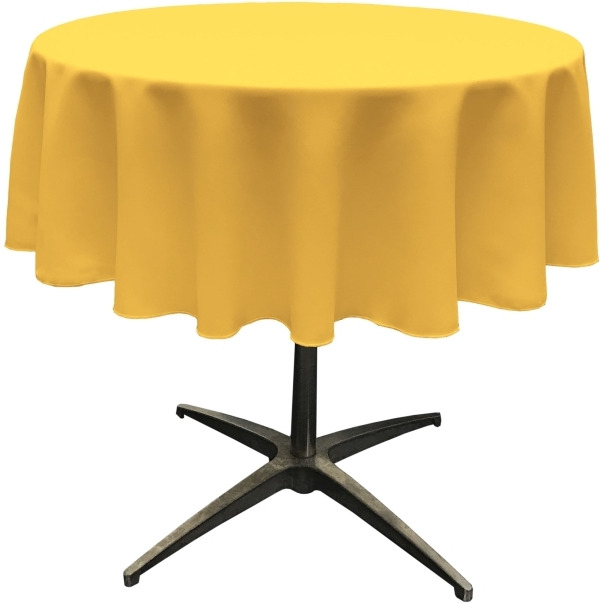 TCpop51R-YellowDrkP47 Polyester Poplin Tablecloth  Dark Yellow - 51 in. Round