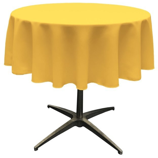 TCpop51R-YellowDrkP47 Polyester Poplin Tablecloth  Dark Yellow - 51 in. Round