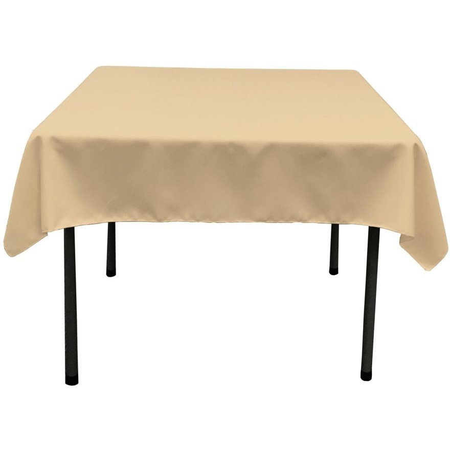 TCpop58x58-KhakiP03 Polyester Poplin Square Tablecloth  Khaki - 58 x 58 in.