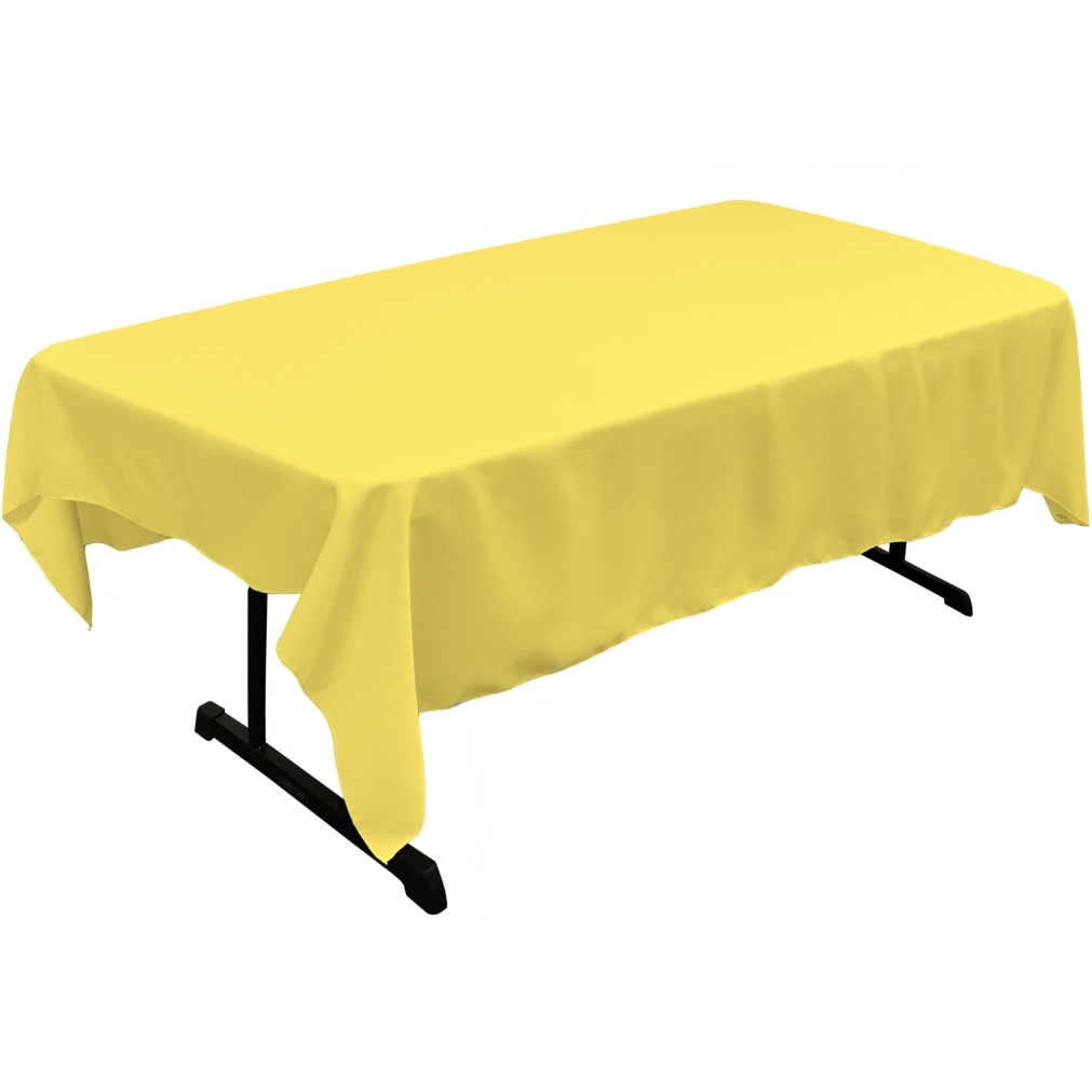 TCpop60x90-YellowLghtP99 Polyester Poplin Rectangular Tablecloth  Yellow Light - 60 x 90 in.