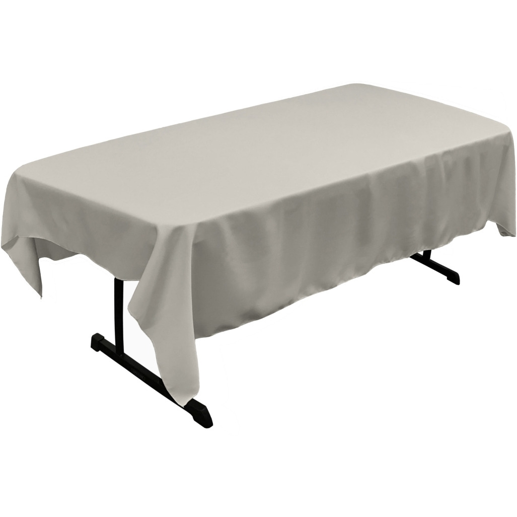 TCpop60x90-GrayLightP41 Polyester Poplin Rectangular Tablecloth  Grey Light - 60 x 90 in.