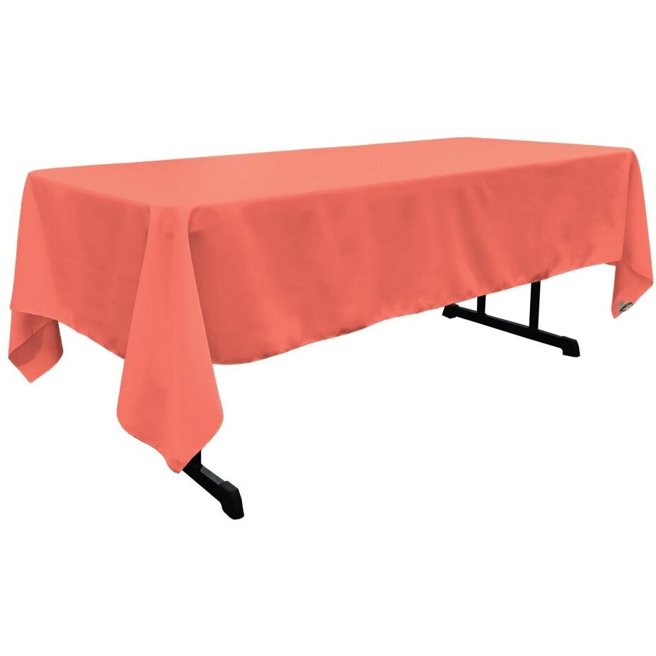 TCpop60x144-CoralP55 Polyester Poplin Rectangular Tablecloth  Coral - 60 x 144 in.