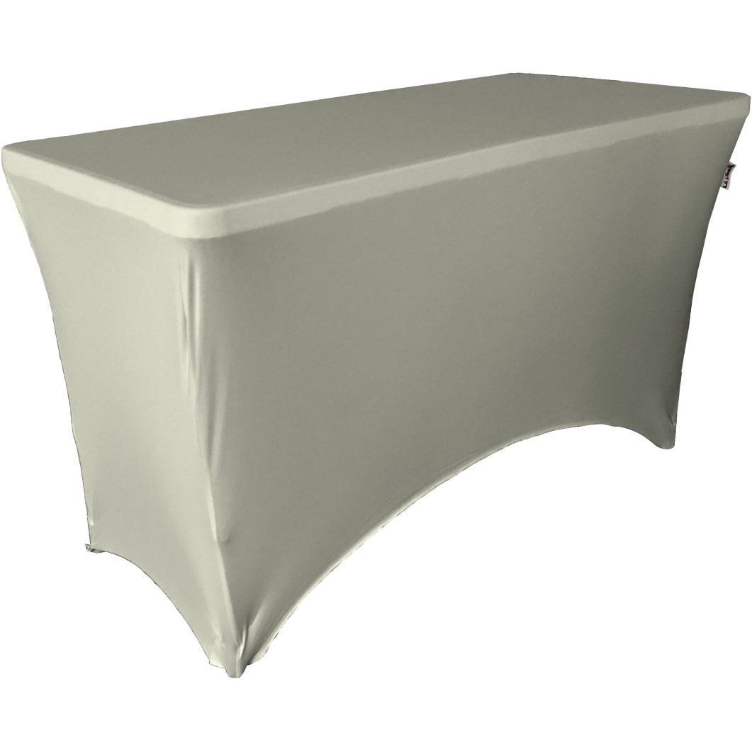 TCSpandex48x24x30-GrayLightX41 Rectangular Spandex Tablecloth  Light Gray - 48 x 24 x 30 in.