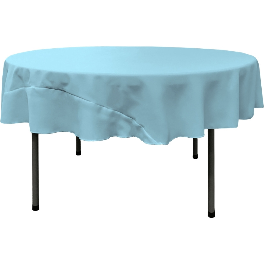 TCpop72R-TurquoiseLgtP40 Polyester Poplin Tablecloth  Light Turquoise - 72 in. Round