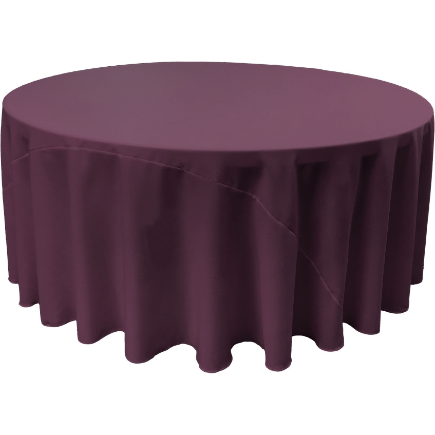TCpop108R-EggplantP42 Polyester Poplin Tablecloth  Eggplant - 108 in. Round