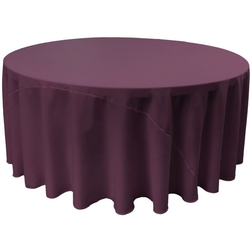 TCpop108R-EggplantP42 Polyester Poplin Tablecloth  Eggplant - 108 in. Round