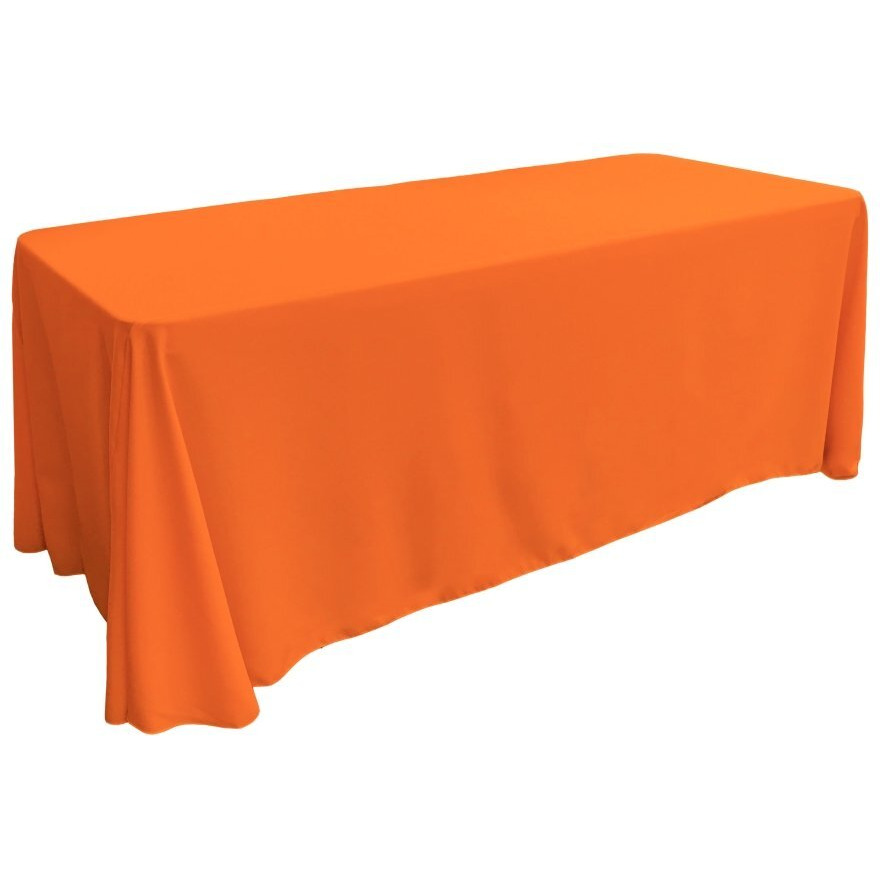 TCpop90x156-OrangeP48 Polyester Poplin Rectangular Tablecloth  Orange - 90 x 156 in.