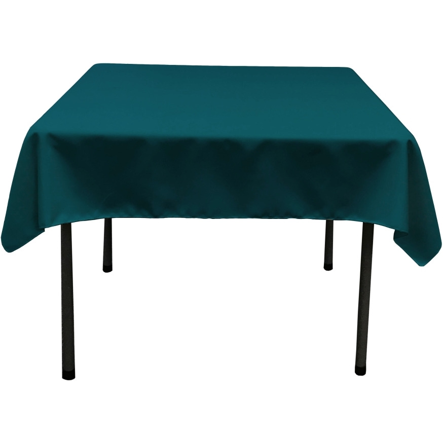 TCpop58x58-TealDrkP82 Polyester Poplin Square Tablecloth  Dark Teal - 58 x 58 in.
