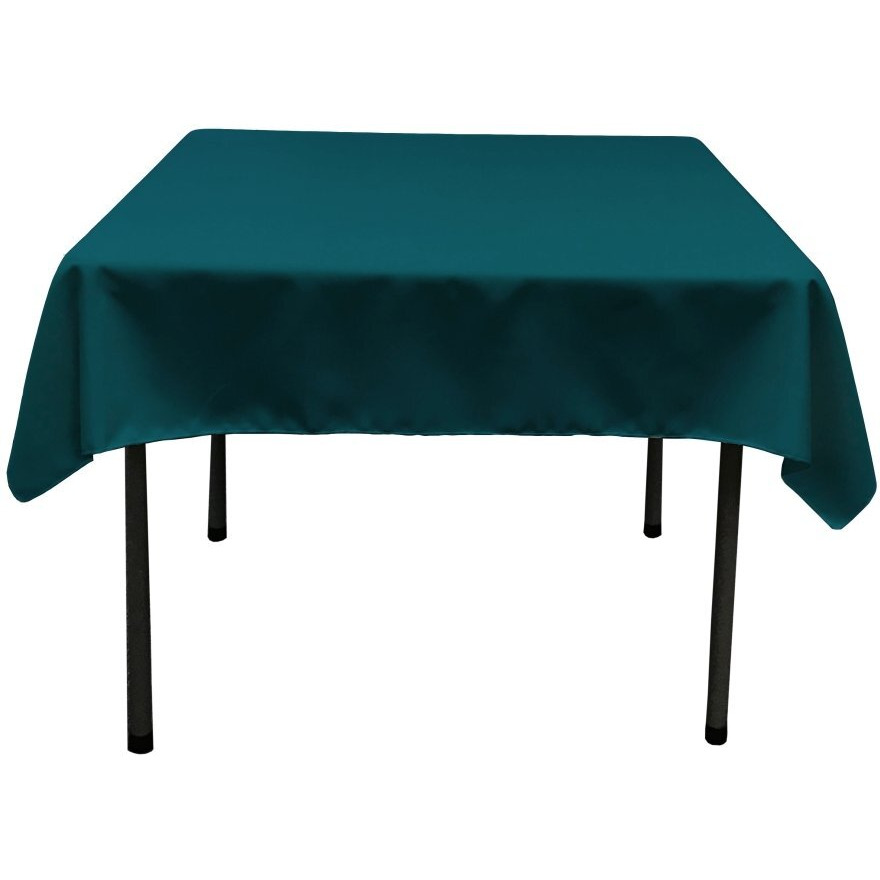 TCpop58x58-TealDrkP82 Polyester Poplin Square Tablecloth  Dark Teal - 58 x 58 in.