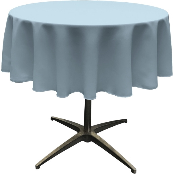 TCpop51R-BlueLgtP18 Polyester Poplin Tablecloth  Light Blue - 51 in. Round