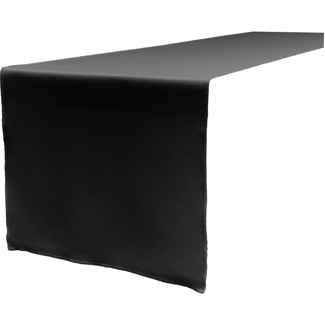 TCpop14x108-BlackP24 Polyester Poplin Table Runner  Black - 14 x 108 in.