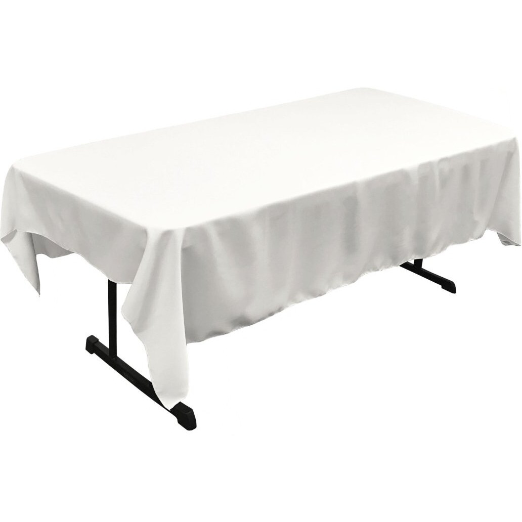 TCpop60x90-WhiteP11 Polyester Poplin Rectangular Tablecloth  White - 60 x 90 in.