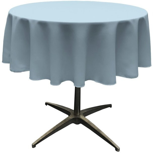 TCpop58R-BlueLgtP18 Polyester Poplin Tablecloth  Light Blue - 58 in. Round