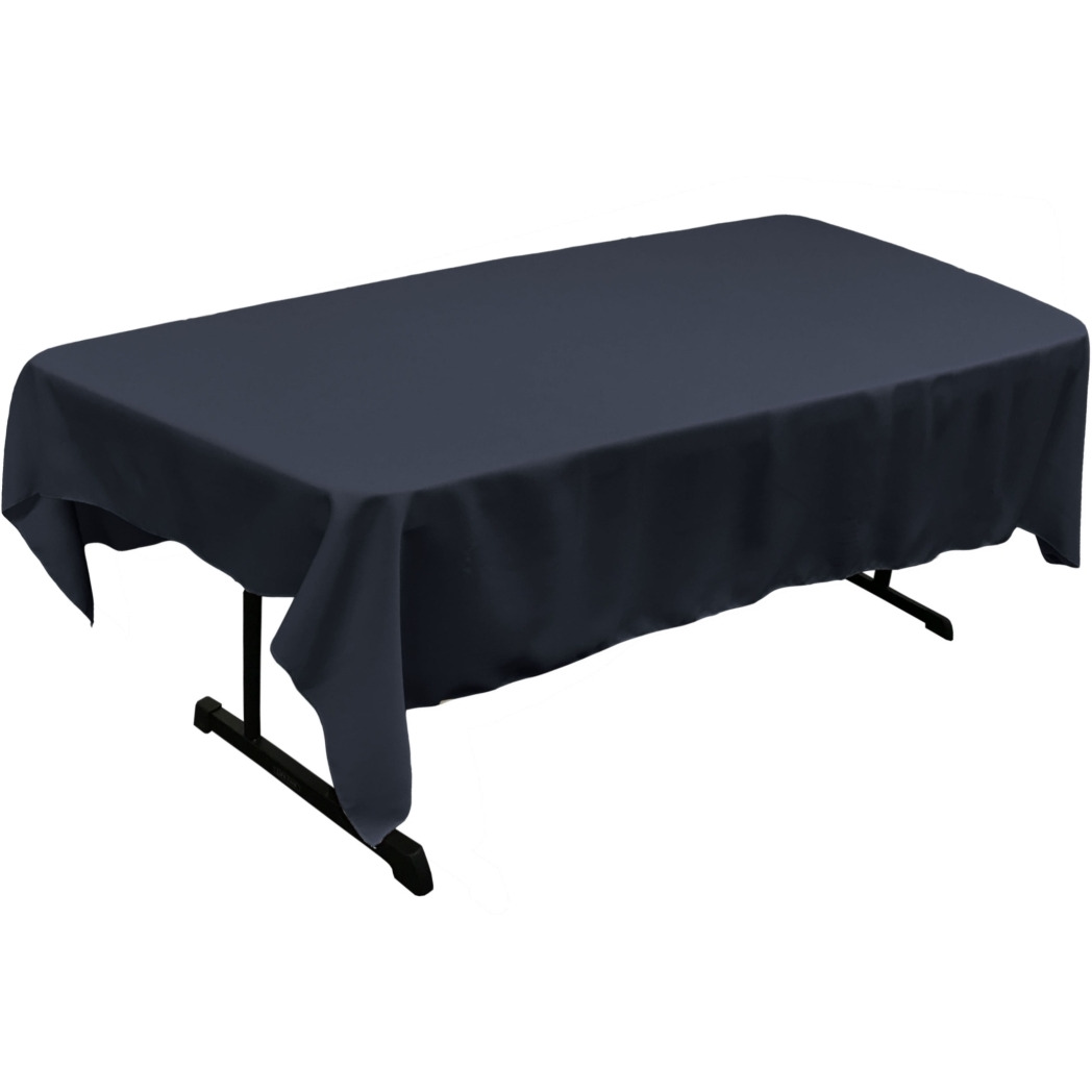 TCpop60x90-NavyP72 Polyester Poplin Rectangular Tablecloth  Navy - 60 x 90 in.