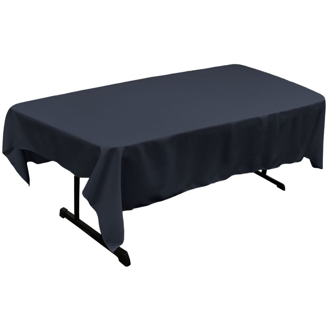 TCpop60x90-NavyP72 Polyester Poplin Rectangular Tablecloth  Navy - 60 x 90 in.