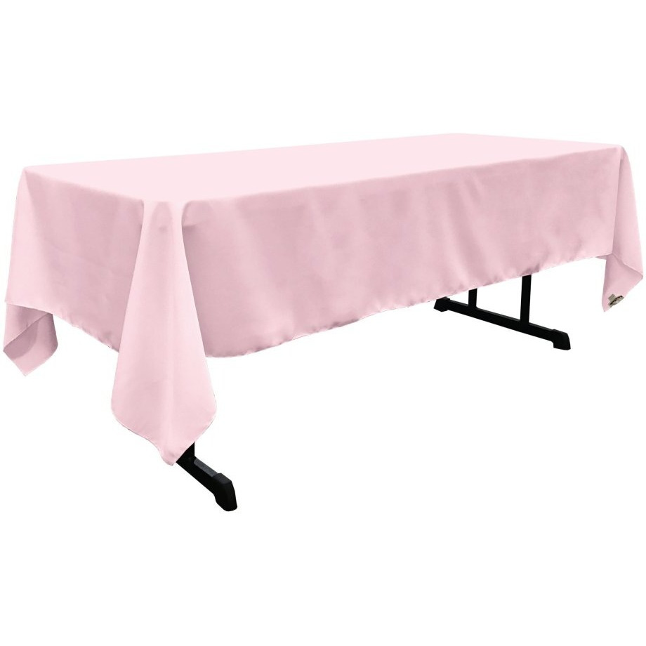 TCpop60x144-PinkLghtP37 Polyester Poplin Rectangular Tablecloth  Light Pink - 60 x 144 in.