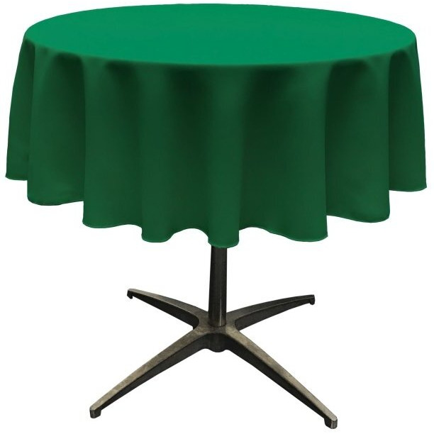 TCpop51R-GreenEmP32 Polyester Poplin Tablecloth  Emerald Green - 51 in. Round