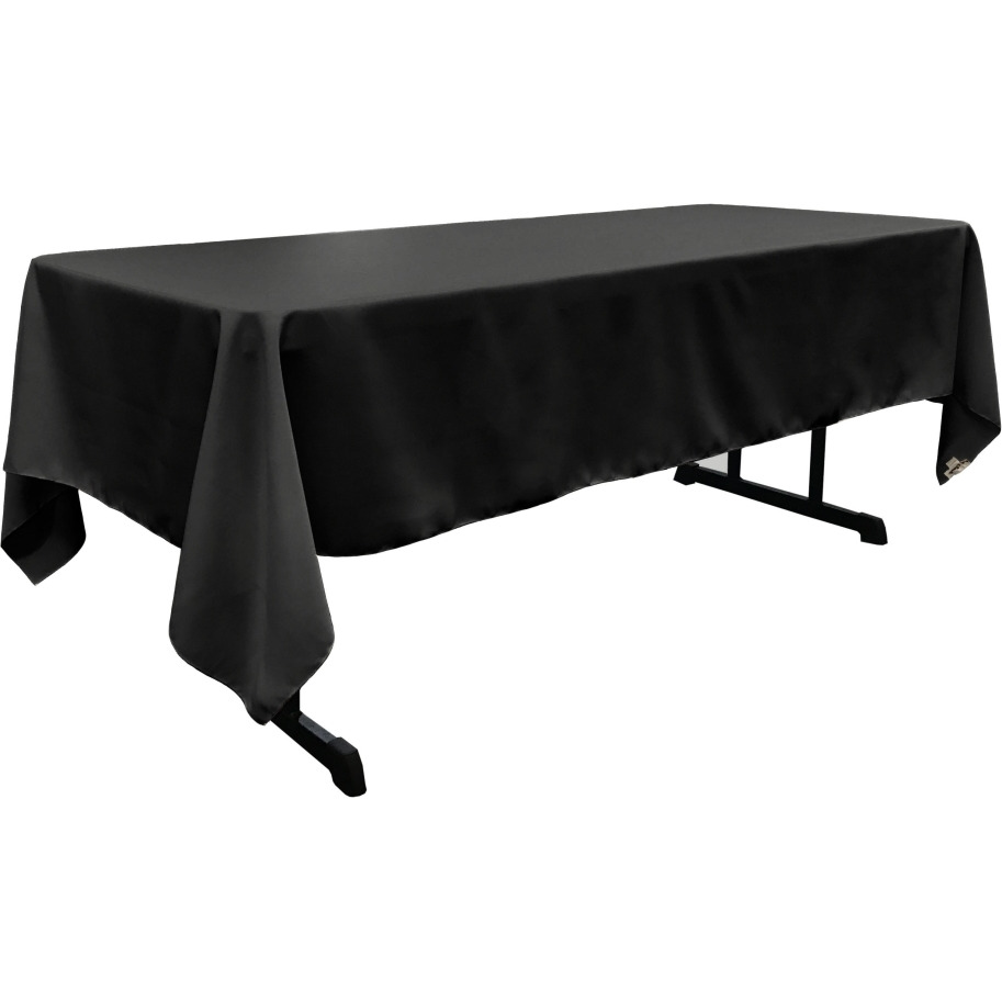 TCpop60x120-BlackP24 Polyester Poplin Rectangular Tablecloth  Black - 60 x 120 in.