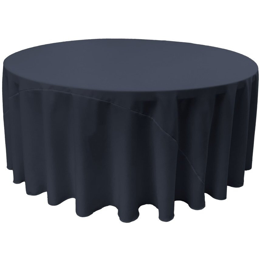TCpop108R-NavyP72 Polyester Poplin Tablecloth  Navy - 108 in. Round