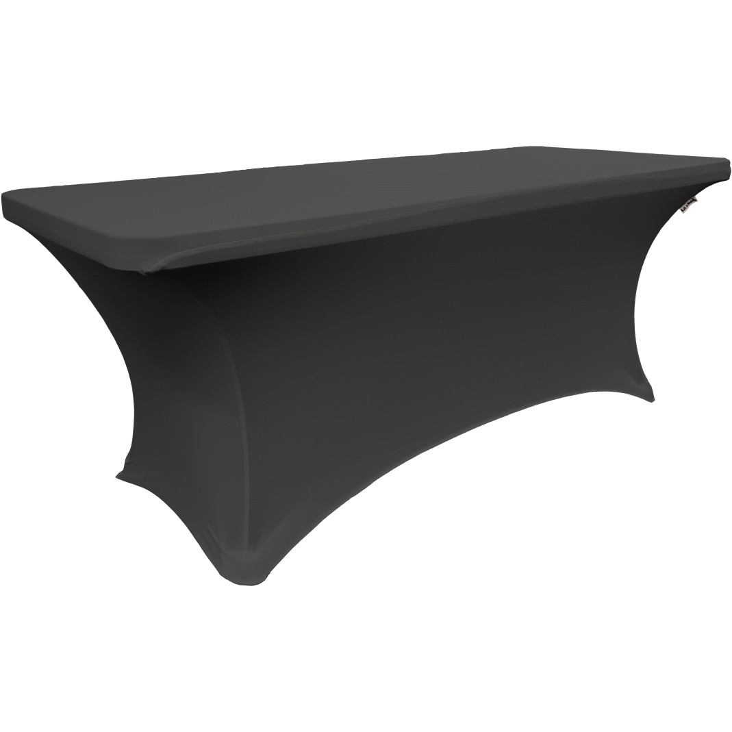 TCSpandex96x30x30-BlackX24 Rectangular Spandex Tablecloth  Black - 96 x 30 x 30 in.