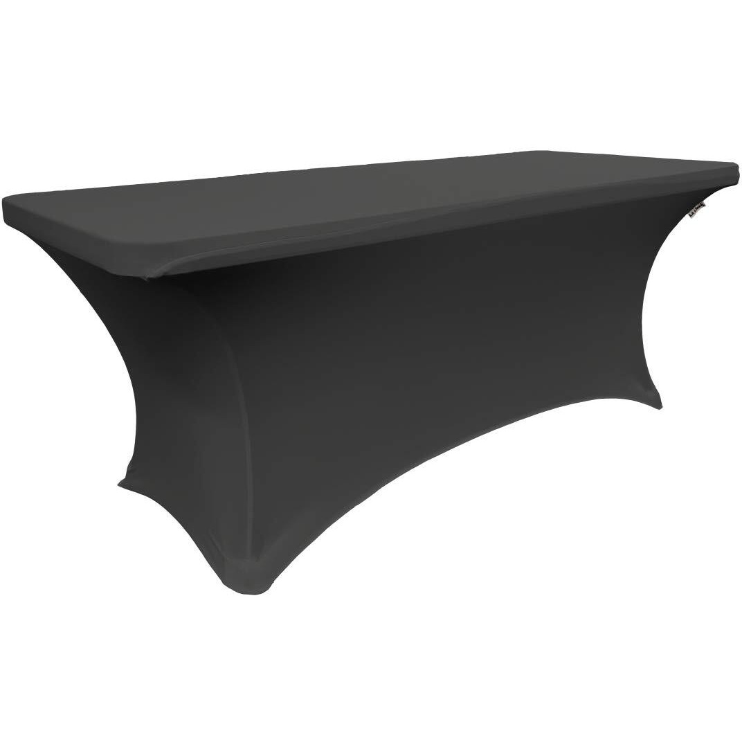 TCSpandex96x30x30-BlackX24 Rectangular Spandex Tablecloth  Black - 96 x 30 x 30 in.