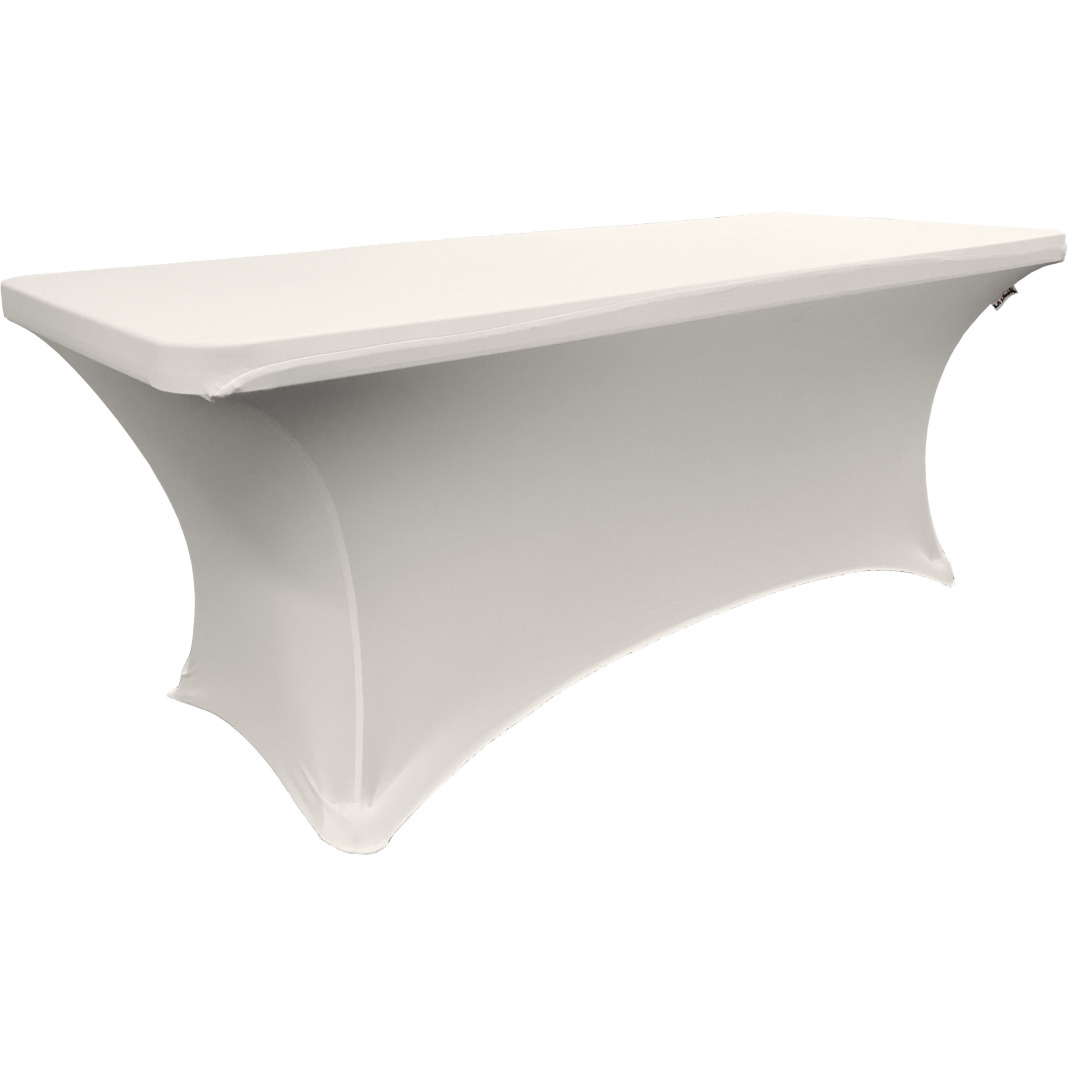 TCSpandex96x30x30-WhiteX11 Rectangular Spandex Tablecloth  White - 96 x 30 x 30 in.