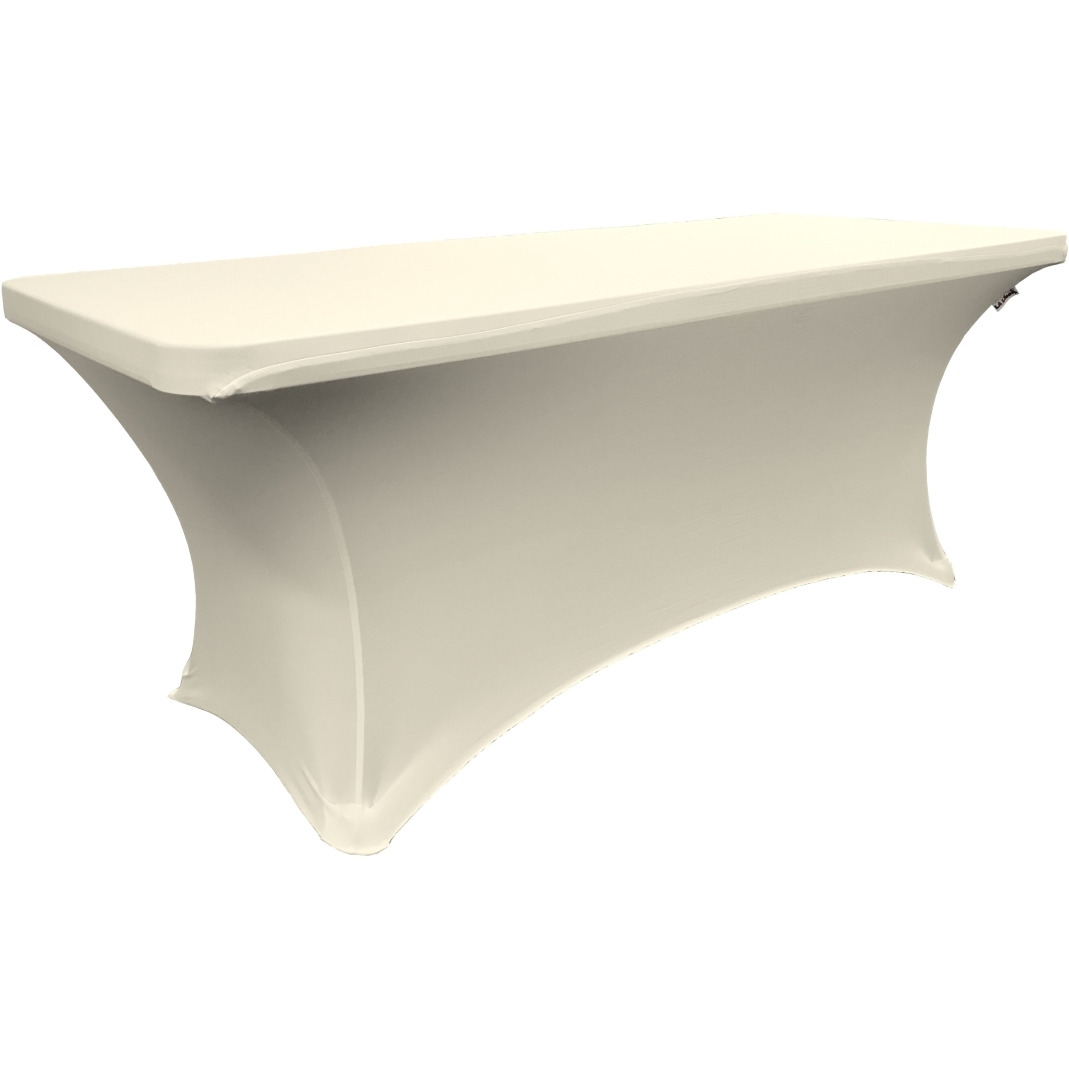 TCSpandex72x30x30-IvoryX25 Rectangular Spandex Tablecloth - Ivory - 72 x 30 x 30 in.