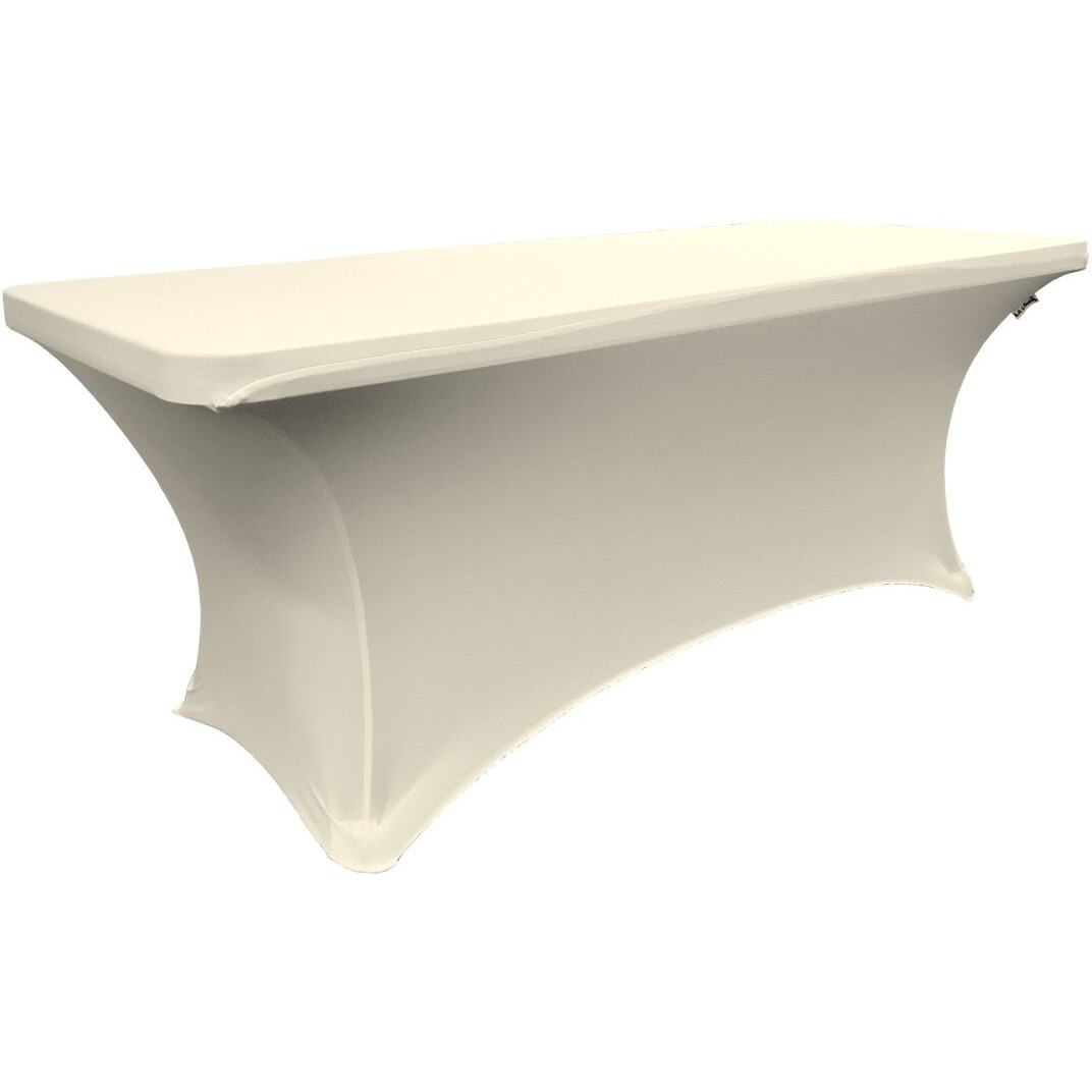 TCSpandex72x30x30-IvoryX25 Rectangular Spandex Tablecloth - Ivory - 72 x 30 x 30 in.