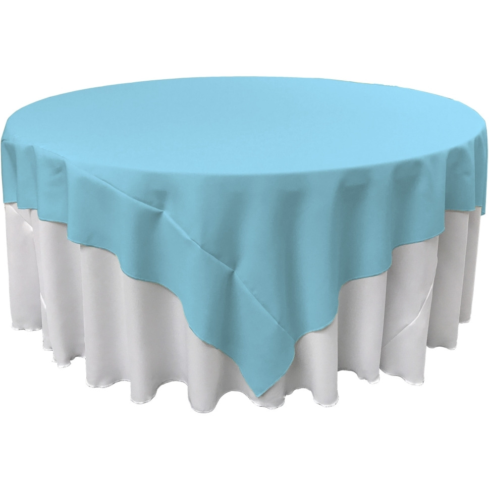 TCpop72x72-TurquoiseLgtP40 Polyester Poplin Square Tablecloth&44 Light Turquoise - 72 x 72 in.