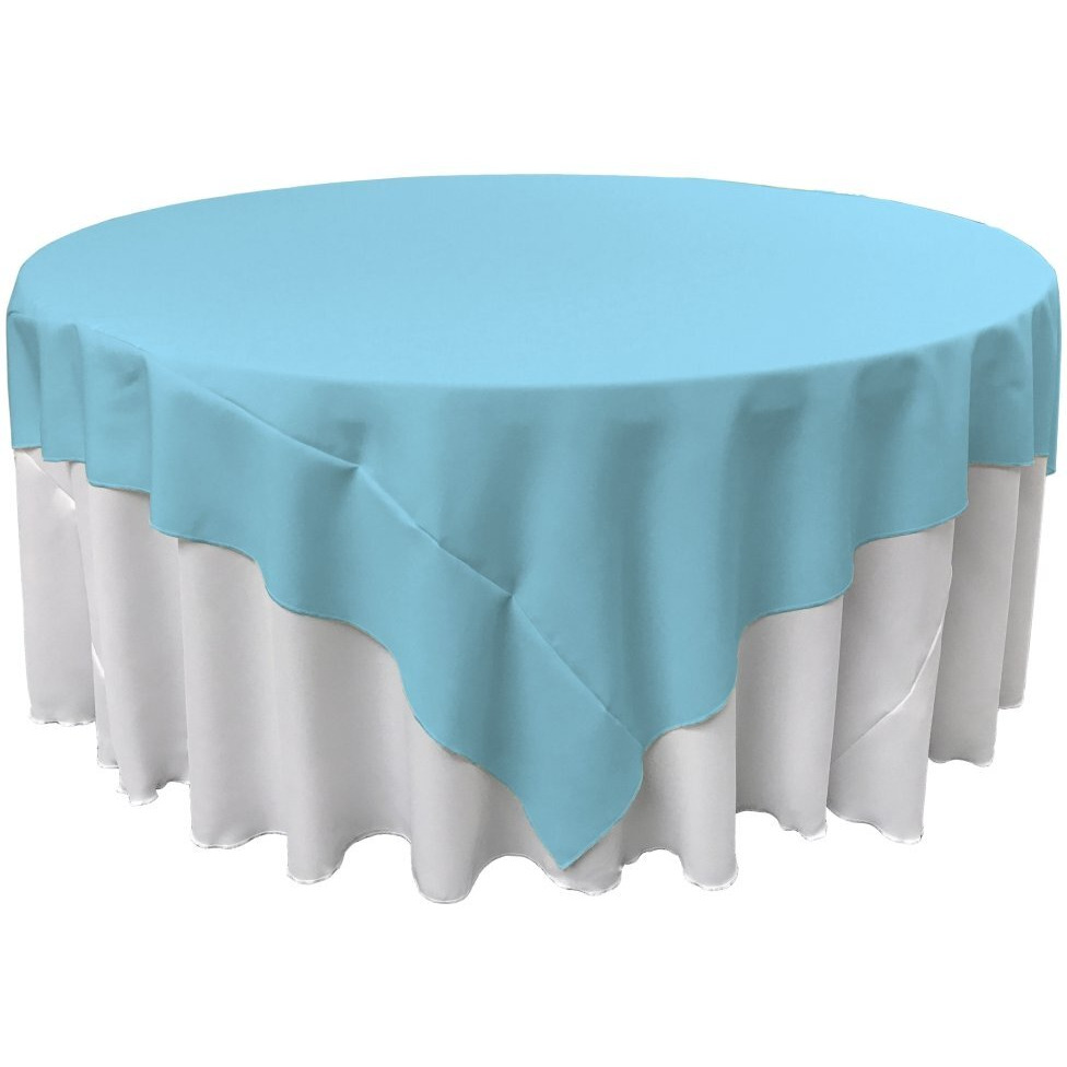 TCpop72x72-TurquoiseLgtP40 Polyester Poplin Square Tablecloth&44 Light Turquoise - 72 x 72 in.
