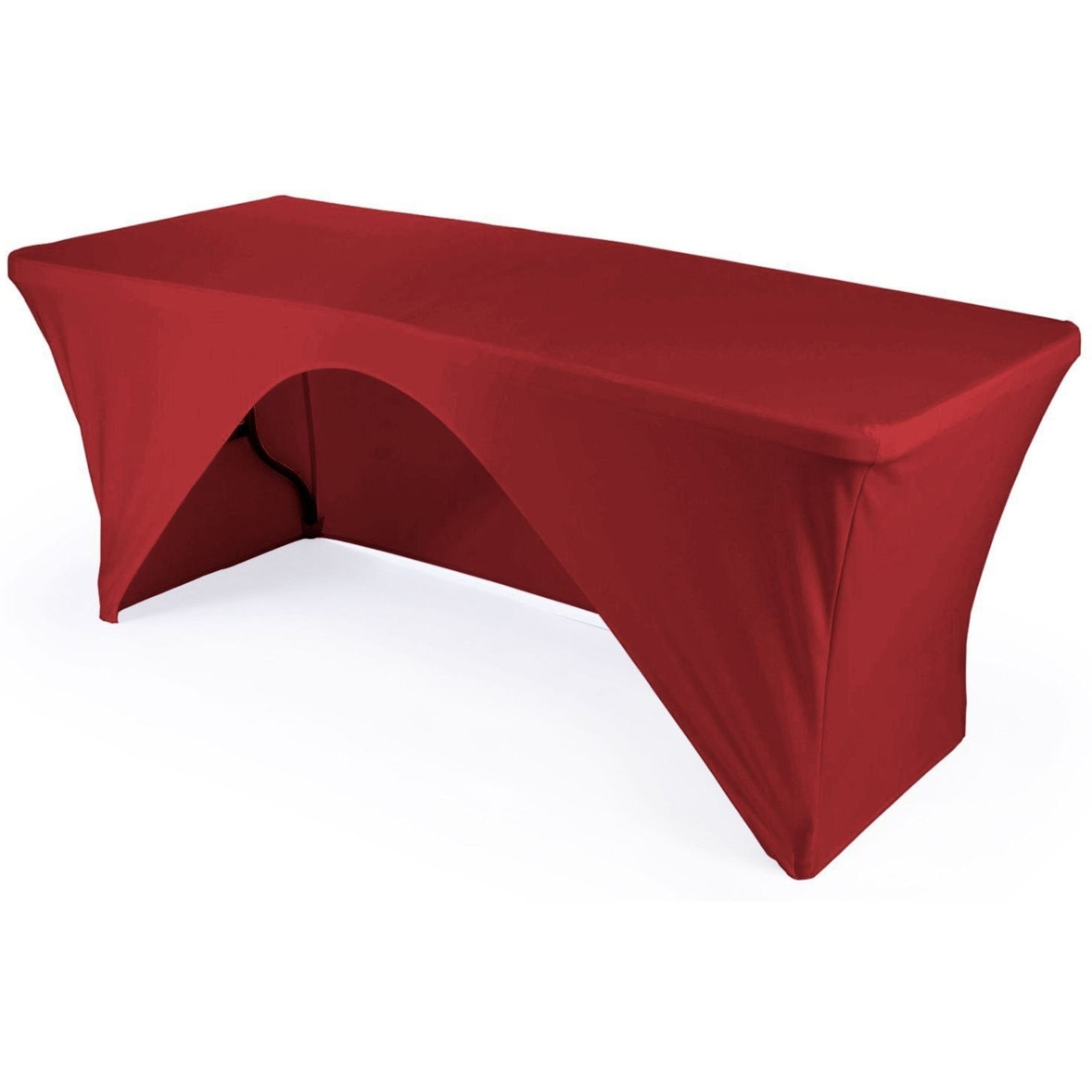 TCSpandex-OB72x30x30-RedX98 Rectangular Open Back Spandex Tablecloth - Red - 72 x 30 x 30 in.