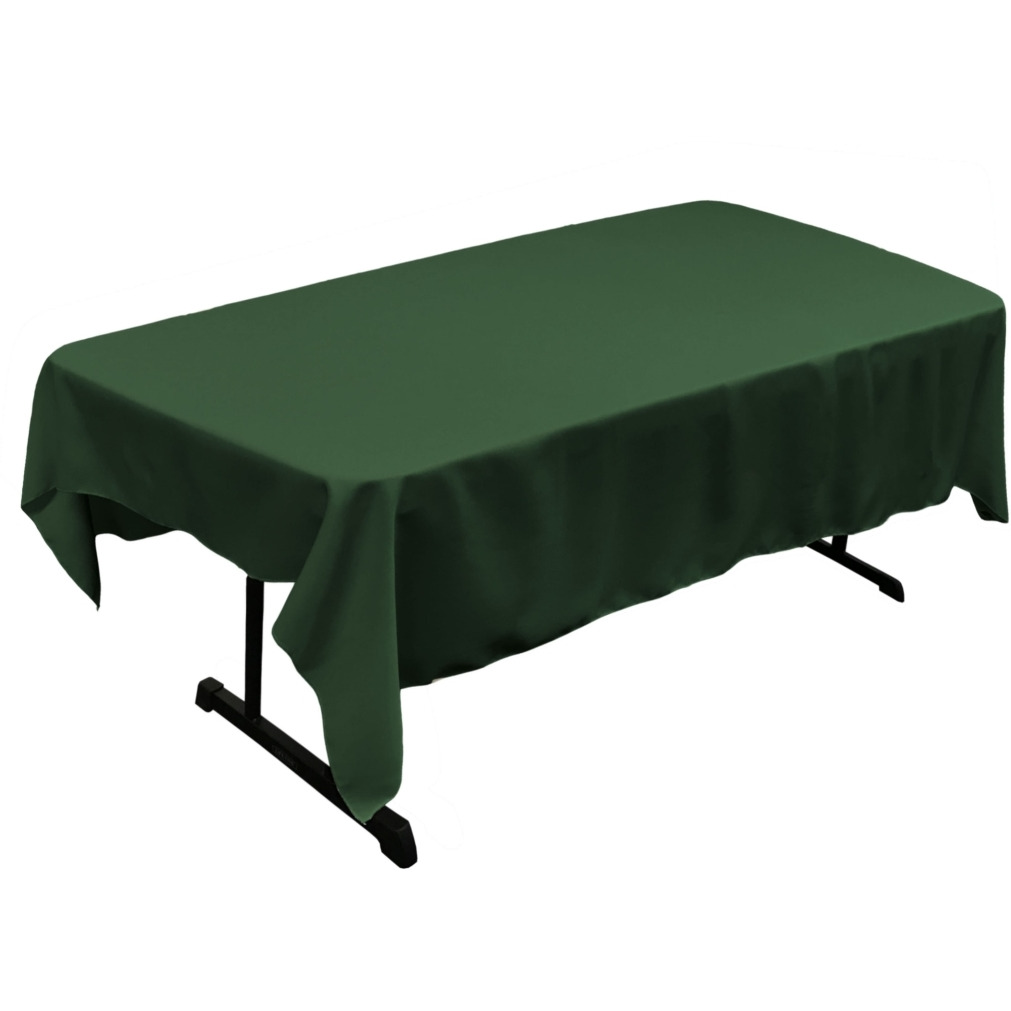 TCpop60x84-GreenHuntP20 Polyester Poplin Rectangular Tablecloth - Green Hunter - 60 x 84 in.