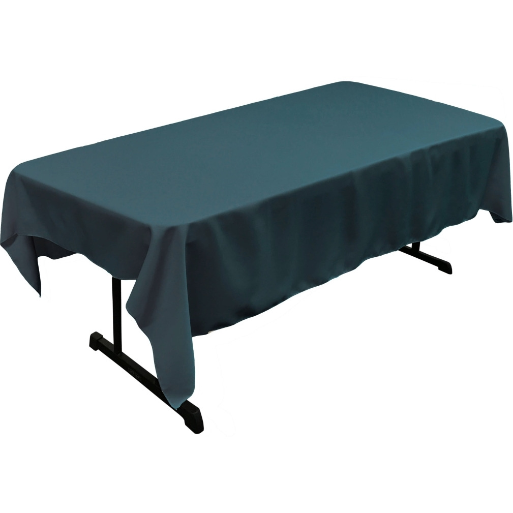 TCpop60x84-TealDrkP82 Polyester Poplin Rectangular Tablecloth&44 Teal Dark - 60 x 84 in.