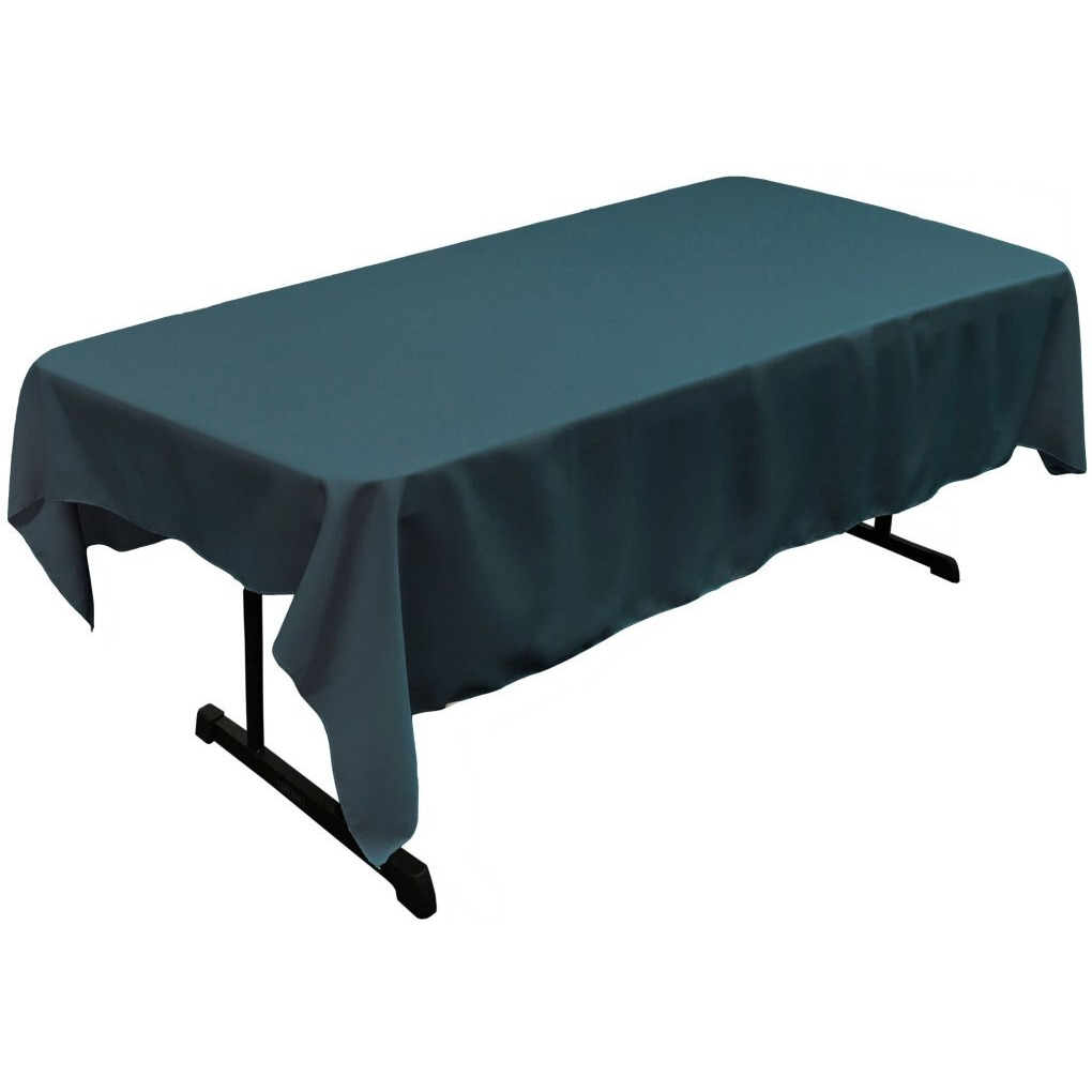 TCpop60x84-TealDrkP82 Polyester Poplin Rectangular Tablecloth&44 Teal Dark - 60 x 84 in.