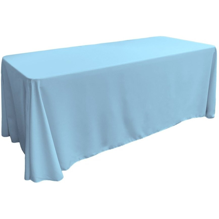 TCpop90x156-TurquoiseLgtP40 Polyester Poplin Rectangular Tablecloth - Light Turquoise - 90 x 156 in.