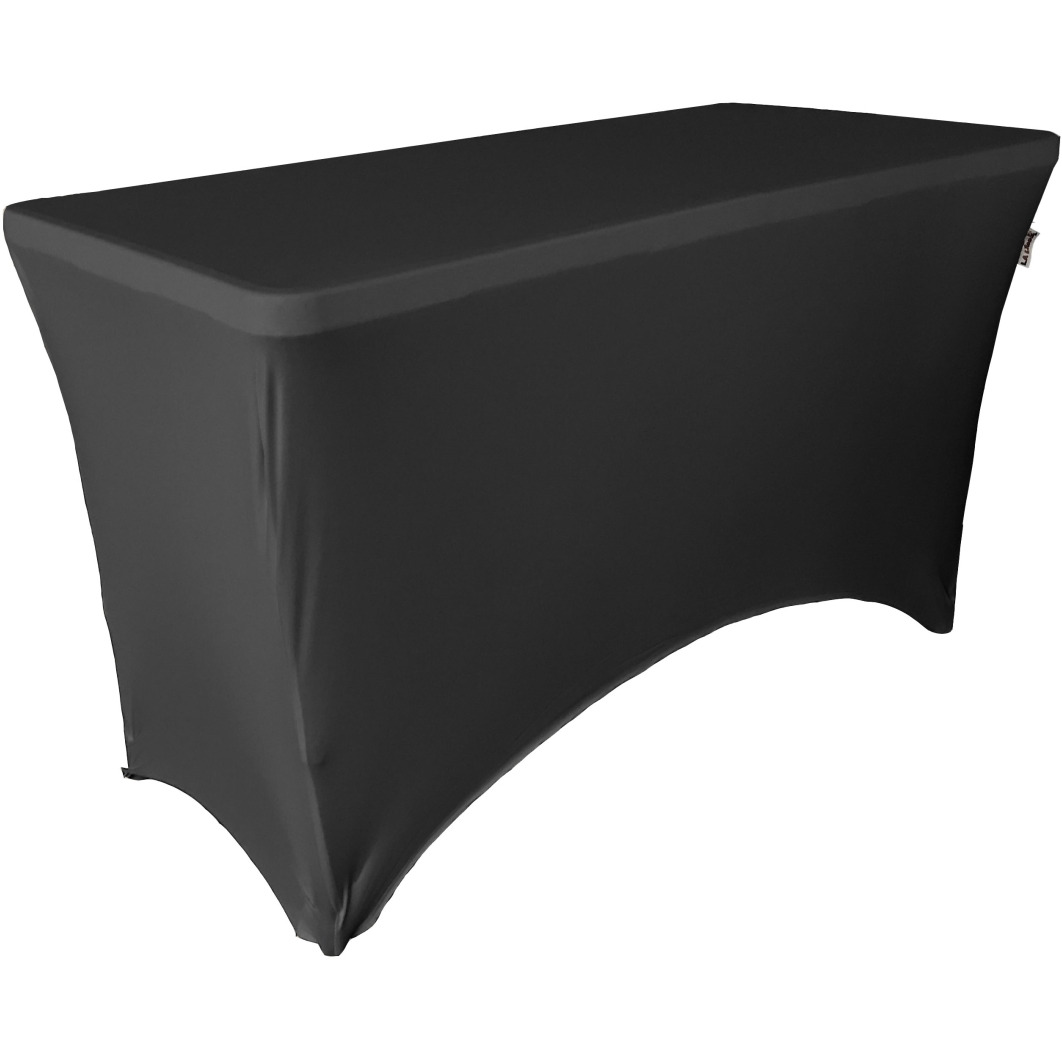 TCSpandex48x24x30-BlackX24 Rectangular Spandex Tablecloth - Black - 48 x 24 x 30 in.