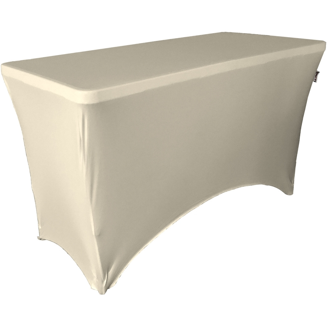 TCSpandex48x30x30-IvoryX25 Rectangular Spandex Tablecloth - Ivory - 48 x 30 x 30 in.