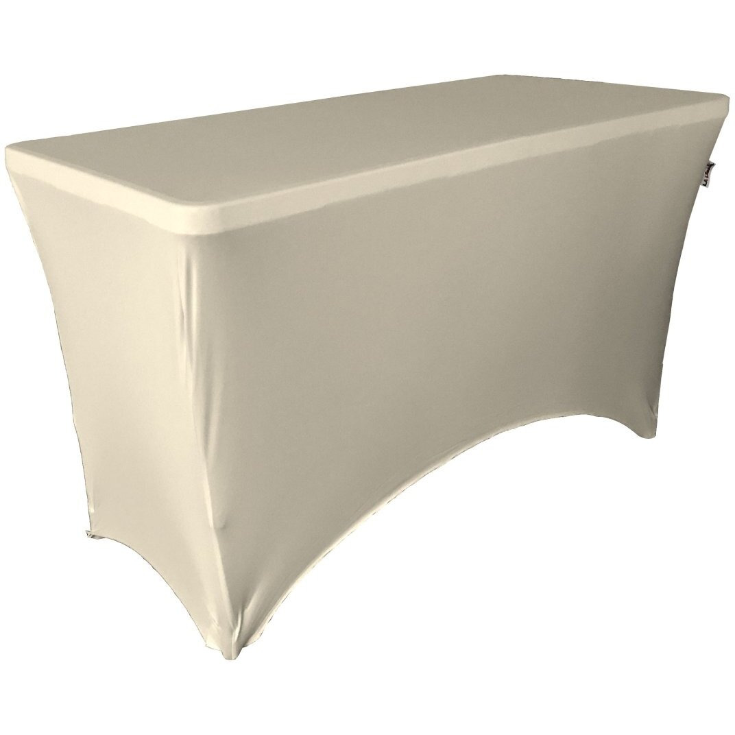 TCSpandex48x30x30-IvoryX25 Rectangular Spandex Tablecloth - Ivory - 48 x 30 x 30 in.
