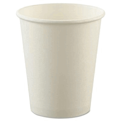 SCC 378W Uncoated Paper Cups - White - 8 oz