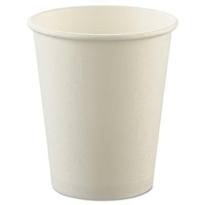 SCC 378W Uncoated Paper Cups - White - 8 oz