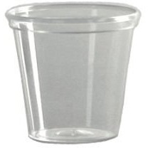 P10 Plastic Cup Portion-Shot Glass 1 Oz. 50-50 - Clear