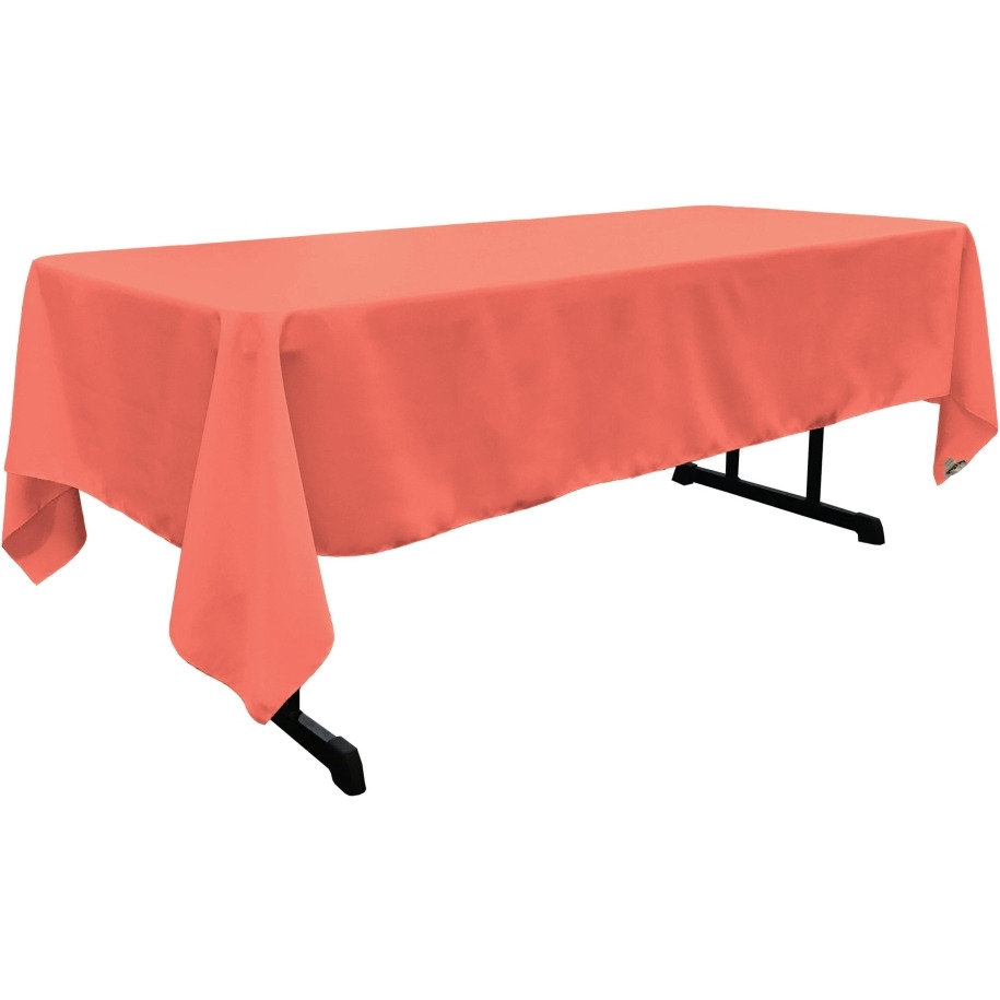 TCpop60x126-CoralP55 Polyester Poplin Rectangular Tablecloth - Coral - 60 x 126 in.